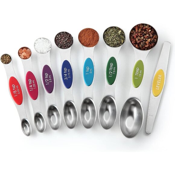 Stainless Steel Magnetic Measuring Spoons Set with Strong Magnets, Heavy Duty Me - Picture 9 of 9